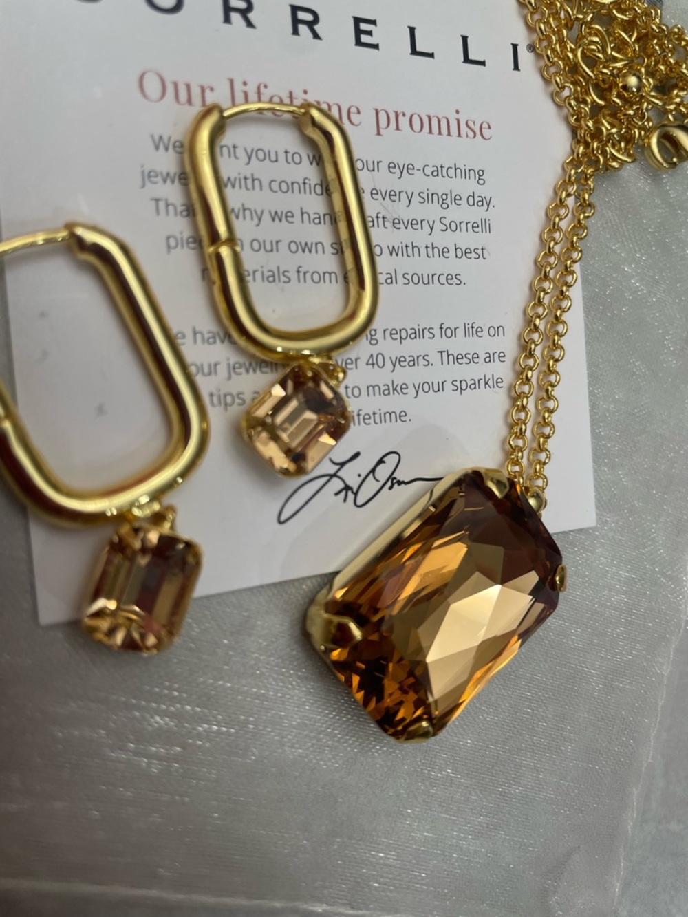 Sorrelli Gold-Tone Necklace and Drop Earrings with COLORADO Crystals